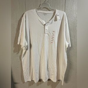 Old Navy Men's White Short Sleeve Henley